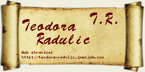 Teodora Radulić vizit kartica